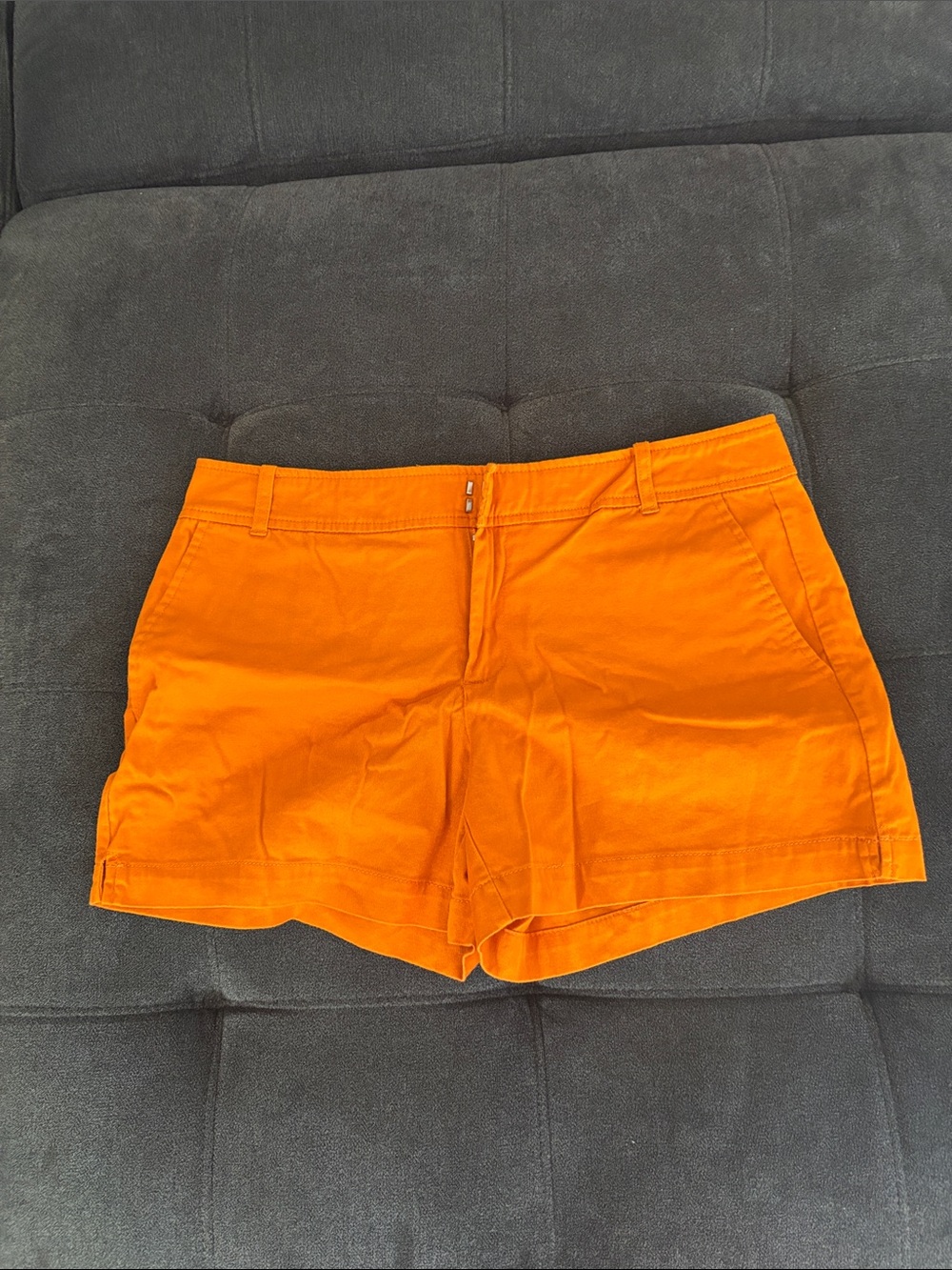 Women's Orange Cotton Shorts